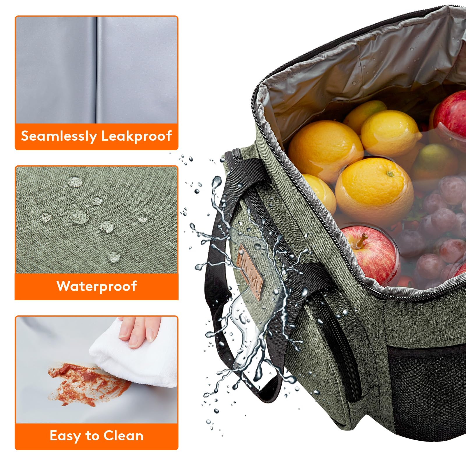Lifewit Large Lunch Bag, Insulated Lunch Box, Soft Cooler Cooling Tote for Adult Men Women, Dark Green 24-Can (15L)
