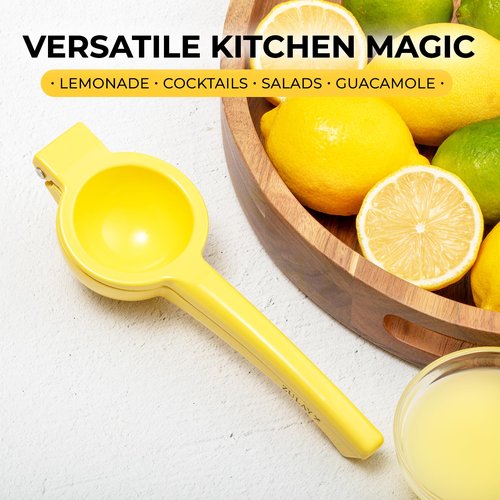 Zulay Kitchen Metal Lemon Squeezer - Handheld Lemon Juicer Squeezer - Easy to Use Citrus Juicer - Manual Press for Extracting the Most Juice Possible - Extracts Every Last Drop