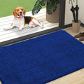 OLANLY Dog Door Mat - Absorbent Non-Slip Chenille Mat for Muddy Paws | 47x32 Royal Blue Indoor Carpet