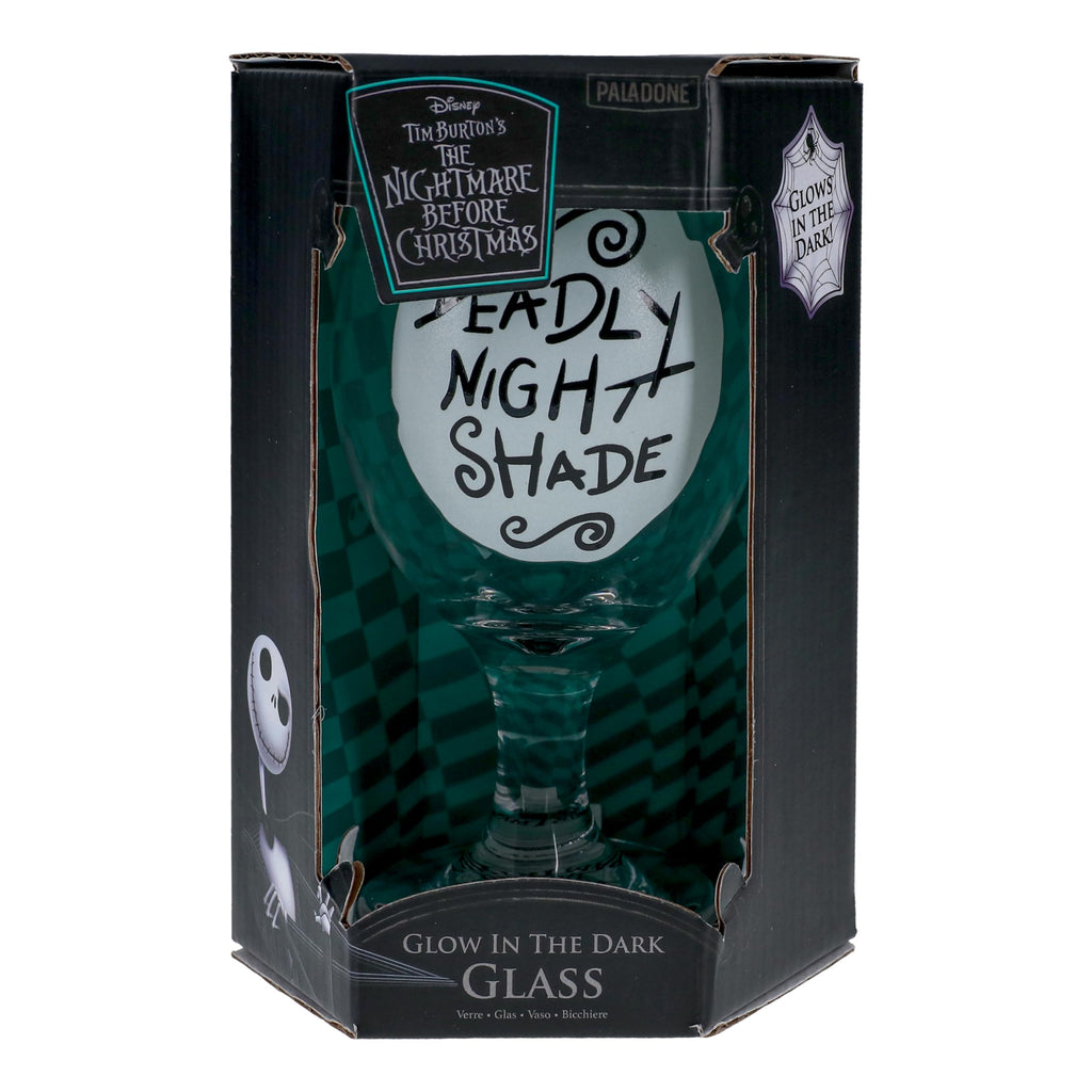 Paladone Nightmare Before Christmas Glow in The Dark Glass - Officially Licensed Deadly Nightshade Cup for Halloween and Jack Skellington Fans, 350ml (11.8 fl oz)
