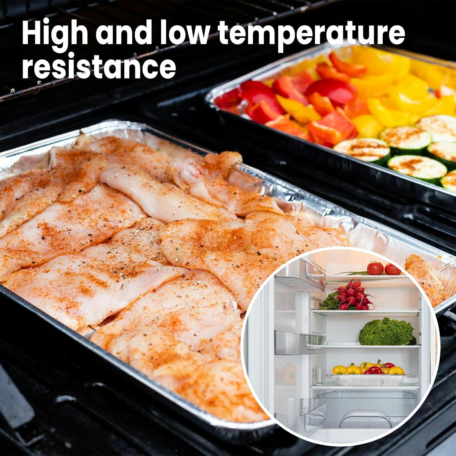 YLT WAX 9x13 Aluminum Pans - 20 Pack Heavy Duty Disposable Foil Containers with Clear Lids for Baking & Cooking