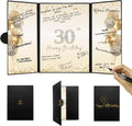 DARUNAXY 30th Birthday Party Decorations - Alternative Signature Guest Book | Black Gold Theme