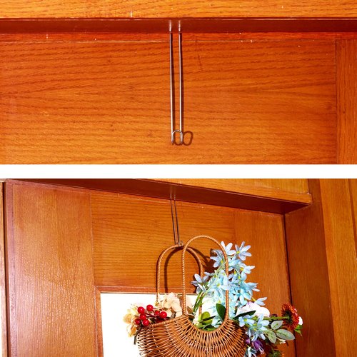 HHTHH 8 pcs Mini Hooker, Door Hooks, Adjustable Width Door Hanger Wreath Hook for Door or Fence