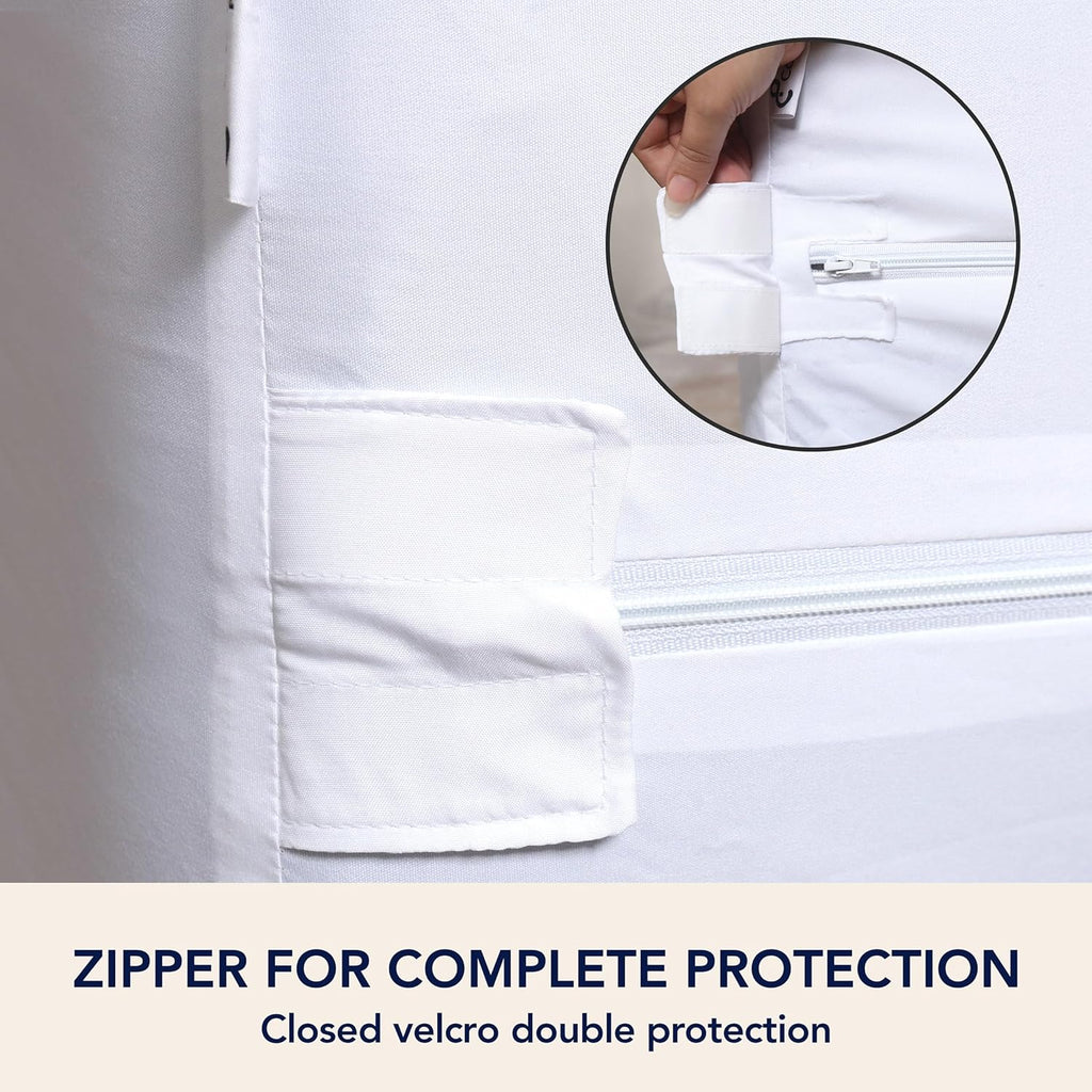 Zippered Mattress Encasement - Waterproof Queen Mattress Protector with 6-Sided Zipper - Soft, Noiseless, Machine Washable