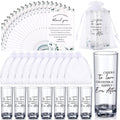 Sliner 100 Set Wedding Favors for Guests Bulk 2oz Acrylic Cheers to Love Shot Glasses with Thank You Cards Organza Bags for Guest Souvenirs (Cylinder,Cheers to Love Laughter and Happily Ever After)