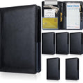 Containlol 6 Pcs Waitress Server Books Guest Book Pad Leather Money Organizer Wallet Organizer Waiter Cash Check Bill Receipt Holder with Pocket for Waitstaff Fit Apron(Classic Style)