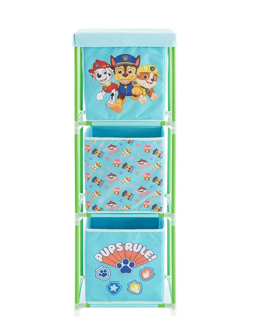 Nickelodeon Paw Patrol 3-Tier Fabric Storage Organizer with 3 Cubes & Lid, Kids Toy Storage Bins for Bedroom, Playroom & Nursery
