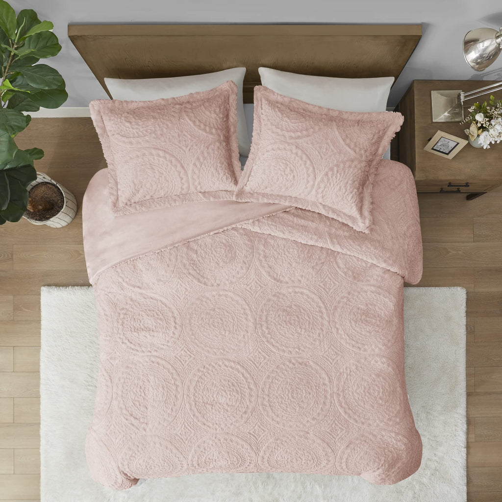 Madison Park Ultra Soft Luxury Premium Plush Comforter Mini Modern All Season Down Alternative Bedding Set with Matching Sham, Twin, Blush