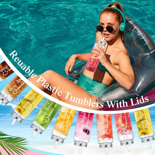 LemonRoad 48 Pcs Employee Thank You Gifts Bulk Plastic Cups 17 oz Valentines Appreciation Inspirational Gifts for Staff Coworker Team Teacher Reusable Thank You Acrylic Skinny Tumblers with Lid Straw