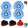 Mop Replace Heads Compatible for OCeda 2-Tank System,7 Pack Spin Mop Refill Replacement with 2 Scrub Brush and Base, Reusable Mop Head Deep Cleaning to Tough Stains
