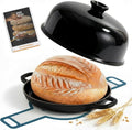 Kook Enameled Cast Iron Bread Oven - Versatile Baking & Roasting Pan with Ceramic Lid | Black