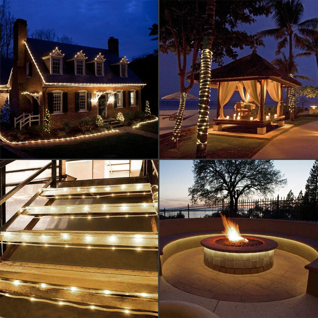 Skiennix LED Rope Lights - 16.4ft Waterproof Connectable Strip Lighting | 3000K Soft White for Indoor & Outdoor Decor