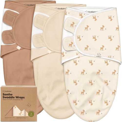 Lil Fawn 3-Pack Organic Baby Swaddle Sleep Sacks - Soft & Snug for Newborns 0-3 Months