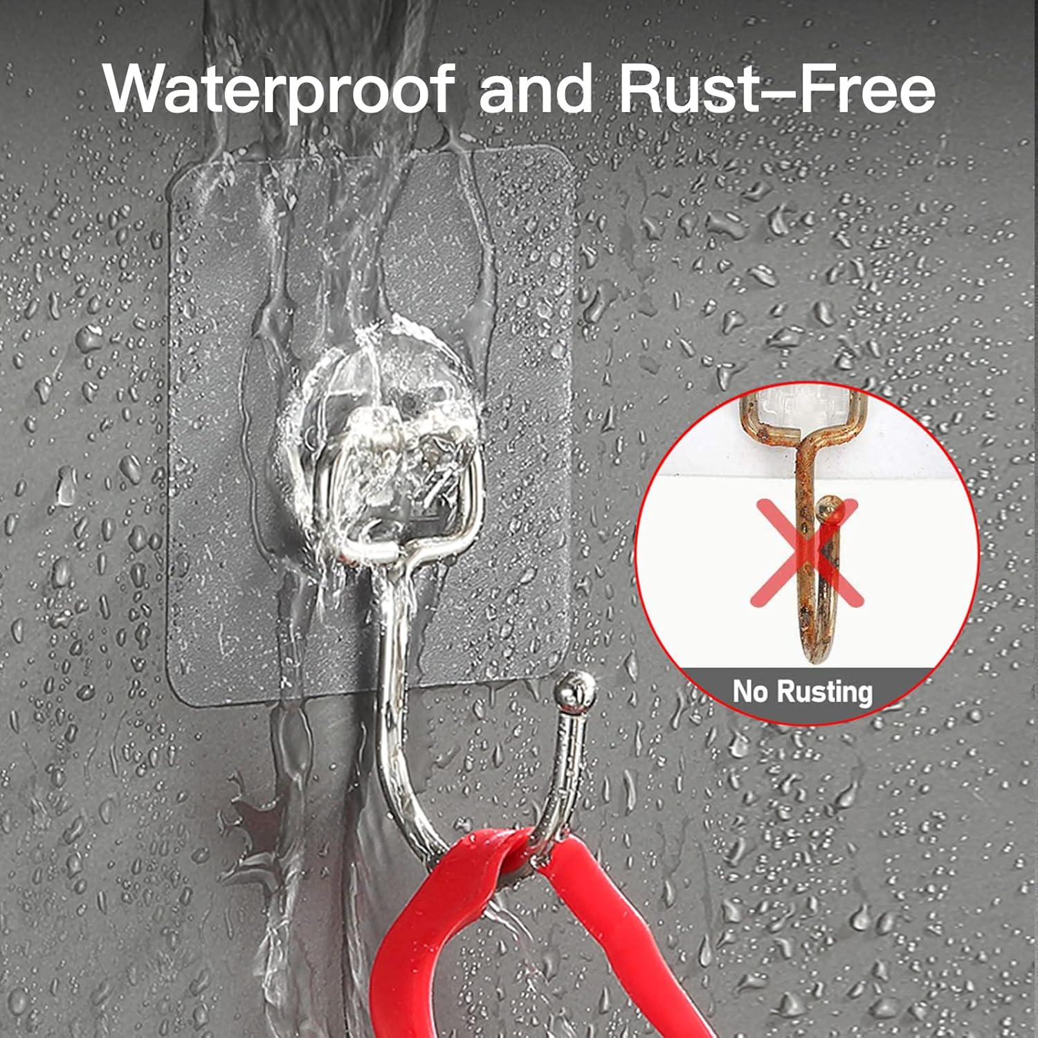 Skiennix Heavy-Duty Wall Hooks - Self-Adhesive, Traceless & Waterproof | 10 Pack for Home & Kitchen