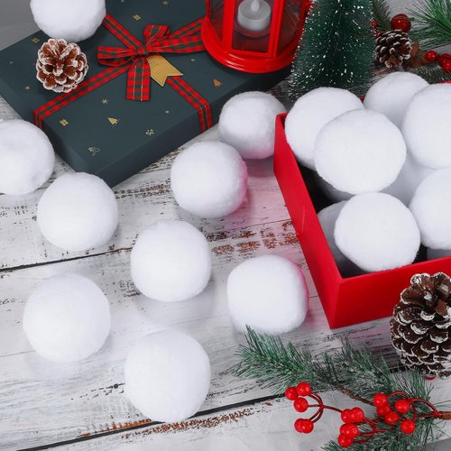 Elcoho 100-Piece Artificial Snow Toy Ball Set - Realistic Plush Snowballs for Kids' Winter Fun | Indoor/Outdoor Use