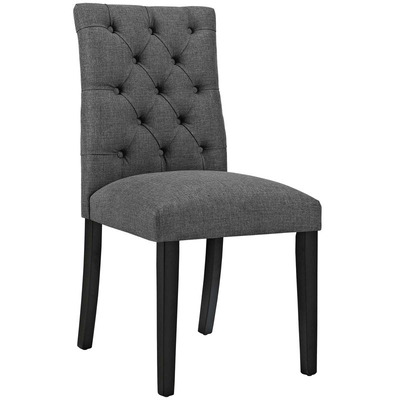 Duchess 21.5" Fabric Dining Chair Set of 2 - Gray