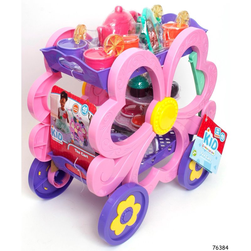 Flower Tea Cart Play Set - 45 Piece Toddler Toy Set