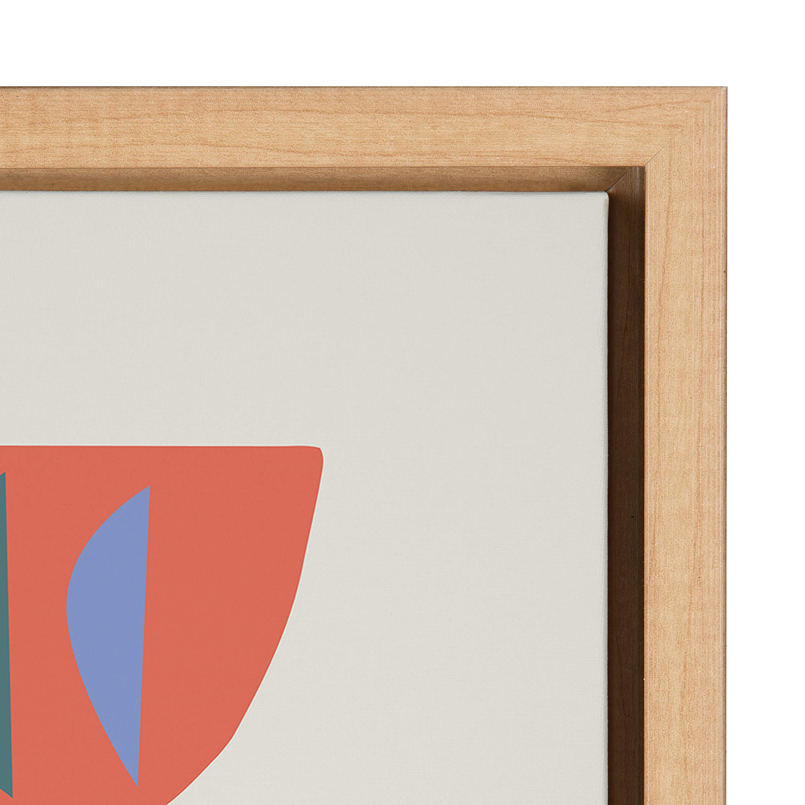 Kate and Laurel Sylvie Mid-Century Succulents Framed Canvas Wall Art by Rachel Lee, 18x24 Natural, Abstract Wall Decor