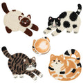 OT-NVWOZR Cute Cat Coasters for Desk, Funny Woven Coaster for Decoration, Creative Gifts for Cat Lovers, Crochet Insulation Knitted Coasters for Coffee Tea Table Desktop Protection (4, Style B)