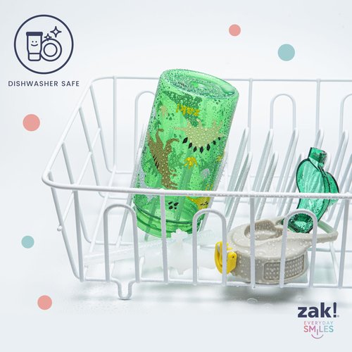 Zak Designs Sonic the Hedgehog Sage Water Bottle For School or Travel, 16oz Durable Plastic Water Bottle With Straw, Handle, and Leak-Proof, Pop-Up Spout Cover (Sonic, Eggman)