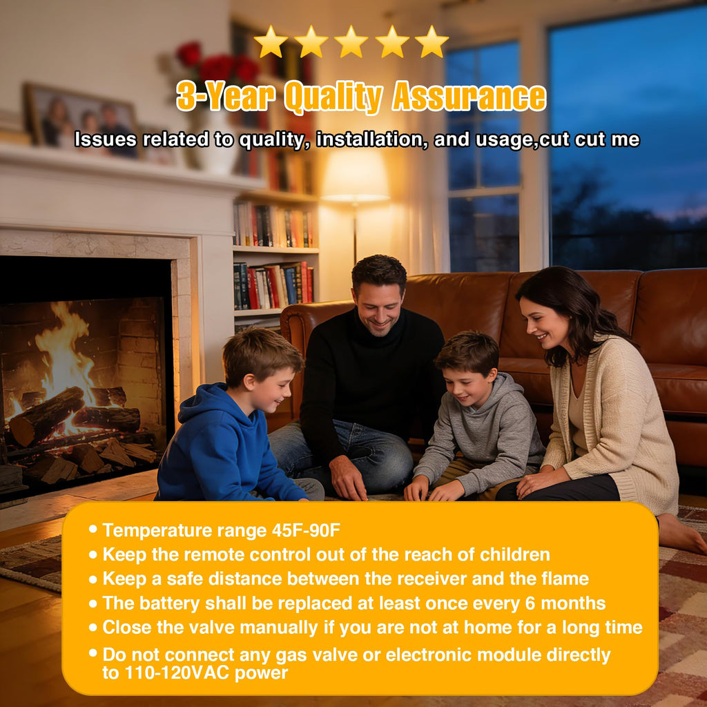 Universal Smart Fireplace Remote Control Kit, Fit skytech 1001-A,1001T/LCD-A,3301,3002,Smart-Batt, durablow TR1003, Acumen RCK, Backlit LCD Large Display, 9-Hour Countdown Timer, for Millivolt Valve