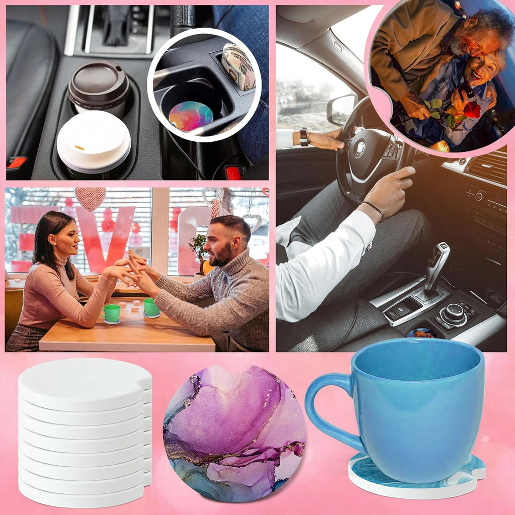 Skiennix Ceramic Car Cupholder - Easy Removal Design with Finger Notch | 24 oz Size