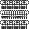Skiennix 44 Pack Metal Curtain Rings - Durable Drapery Clips with 1-Inch Inner Diameter, Black