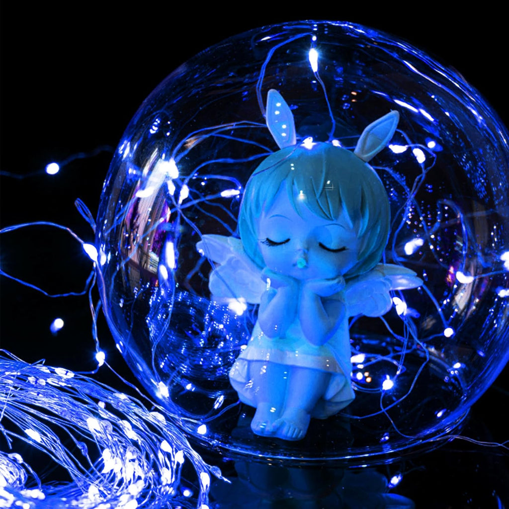 WATERGLIDE 12 Pack Mini String Lights - 20 LED Battery Operated Fairy Lights | 7 ft Waterproof Silver Wire for DIY Decor, Blue