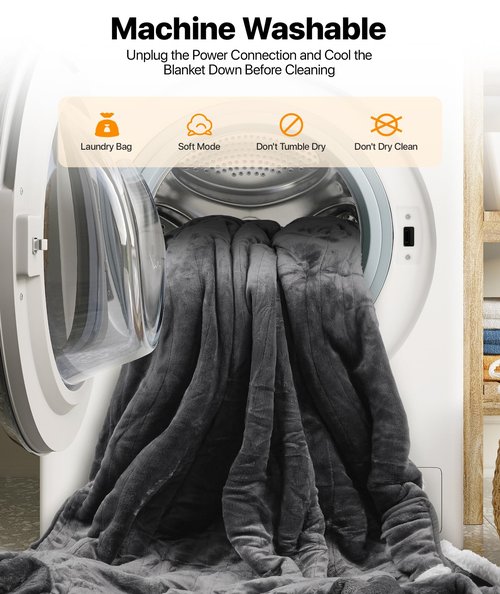 Electric Heated Blanket - Wearable Heated Blanket Throw with Foot Pockets, Sleeves Flannel & Sherpa Wearable Blanket 8 Heating Levels & Timer Snuggle Blankets for Home Office -50*60" Robes for Women