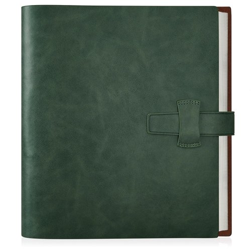 Artmag Photo Album 4x6 200 Photos, Thick Leather Cover Picture Album with 30 PCS Kraft Writing Paper Holds 200 Horizontal Photos for Family Wedding Anniversary (Dark Green)