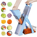 VEGGURU Safer Mandoline Food Slicer, Thickness Adjustable Vegetable Chopper, Onion Slicer Tomato Cutter Dicer, Multifunctional Kitchen Food Fruit