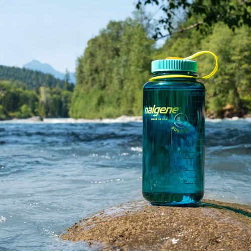 Nalgene Wide Mouth Bottle, 32 oz, Cerulean