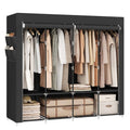 SONGMICS Portable Closet, Wardrobe Closet Organizer with Cover, 4 Hanging Rods and Shelves, 4 Side Pockets, 17.7 x 66.9 x 65.7 Inches, Large Capacity for Bedroom, Living Room, Ink Black URYG094B02