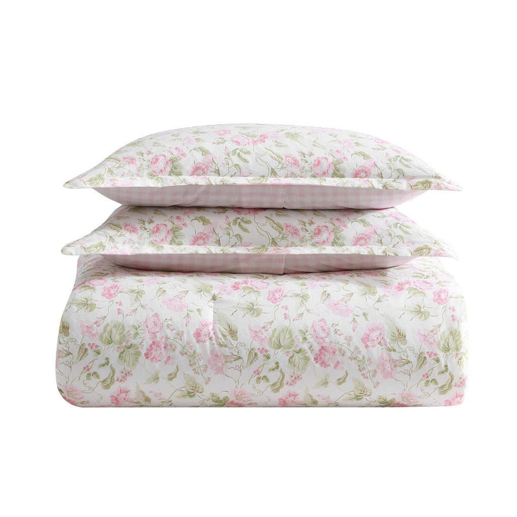 Laura Ashley – Twin Comforter Set, Soft Bedding with Matching Sham, Textured Floral Room Decor, College Dorm Room Essentials (Morning Gloria Pink)