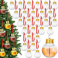 Patelai 48 Pcs Christmas Clear Plastic Fillable Ornaments for Tree Xmas Drink Balls Plastic DIY Hanging Pendant Ball for Crafts Home Wedding Party Decor(Round,50 ml)