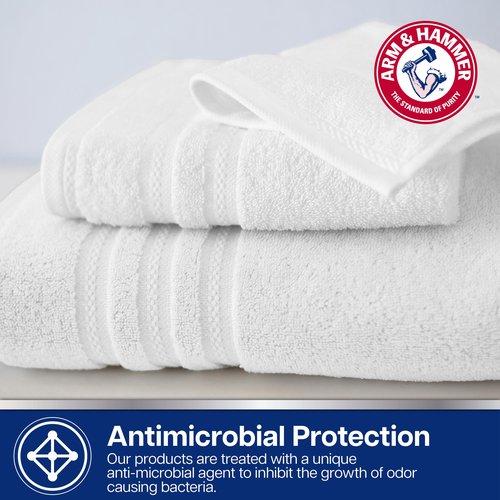 Arm & Hammer Performance Towel Washcloth Set, 6 Piece, Light Blue