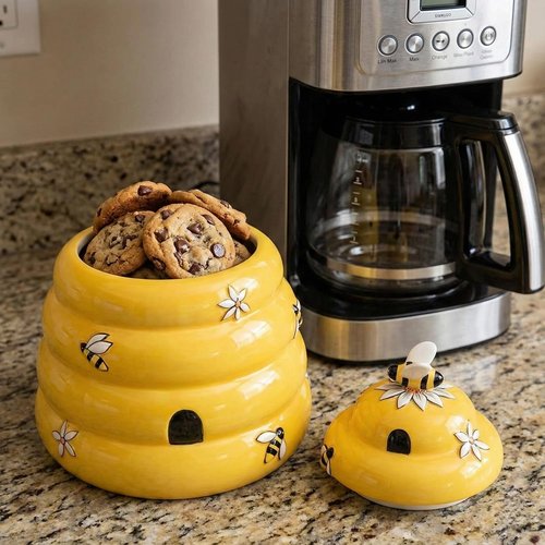 Blue Sky Clayworks Classic Busy Bee Hive Honey Cookie Jar