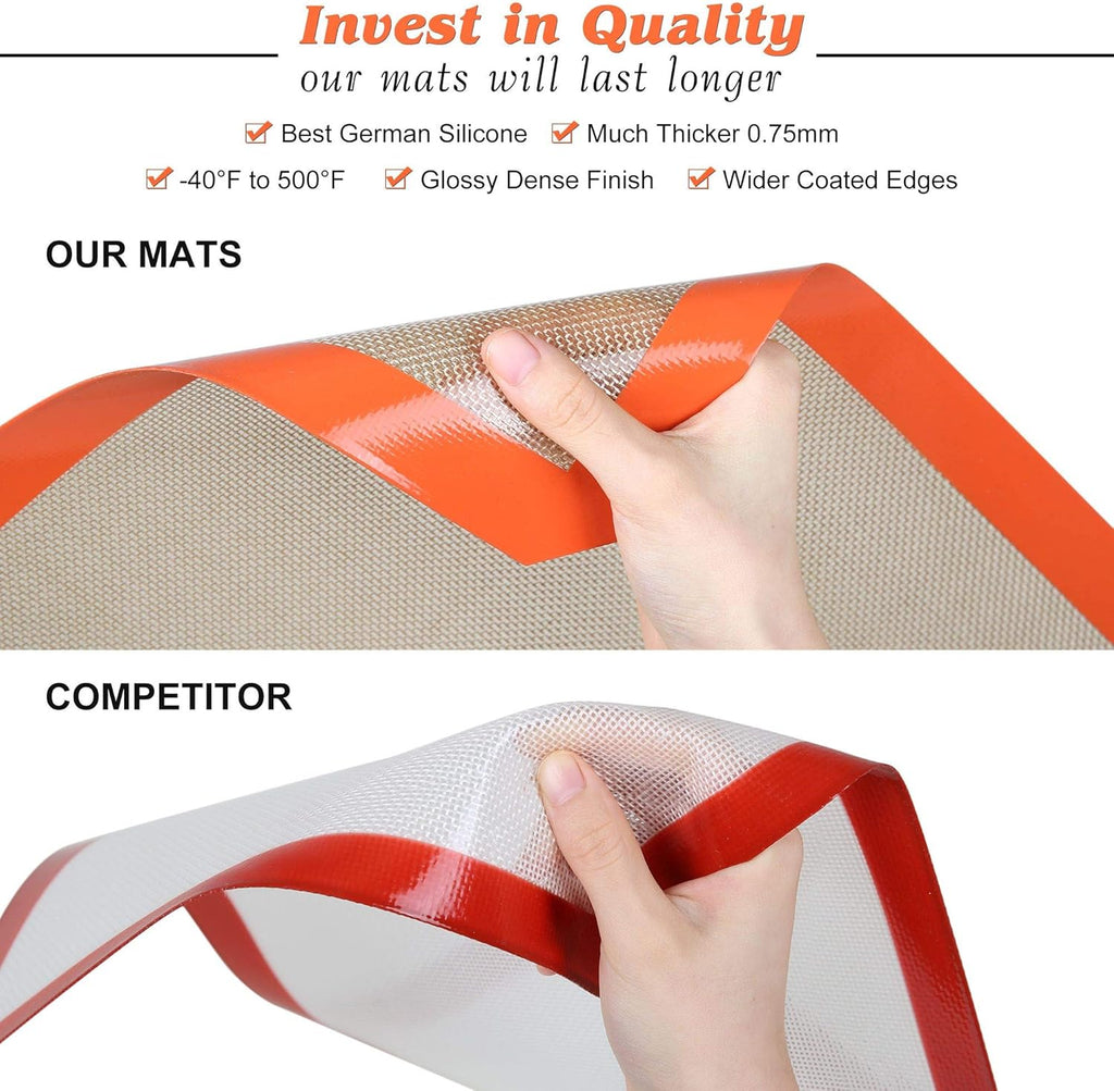 Skiennix Silicone Baking Mat - Non-Stick, Reusable Oven Liner | Set of 2 Half Sheet Mats