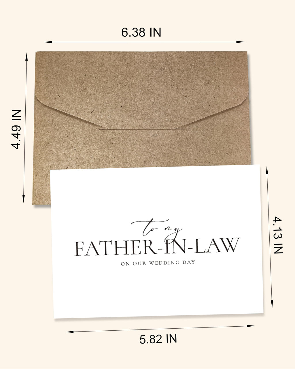 Set of 2 Parents In-Law Wedding Cards, For Bride/Groom's Parents, To My Father/Mother In-Law On Our Special Day