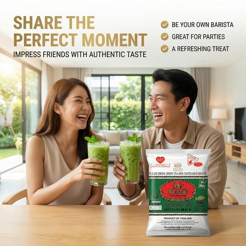 Chatramue (Number One) Green Tea Mix Extra Green Formula, 180g/6.35 Oz (Pack of 12)
