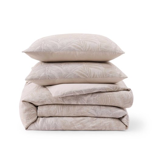 Tommy Bahama - Duvet Cover Set, Luxuriously Soft Bedding with Matching Shams, All-Cotton Yarn-Dye Fabric, Coastal Inspired Bedding Essentials (Jungle Palms Beige, Full/Queen)