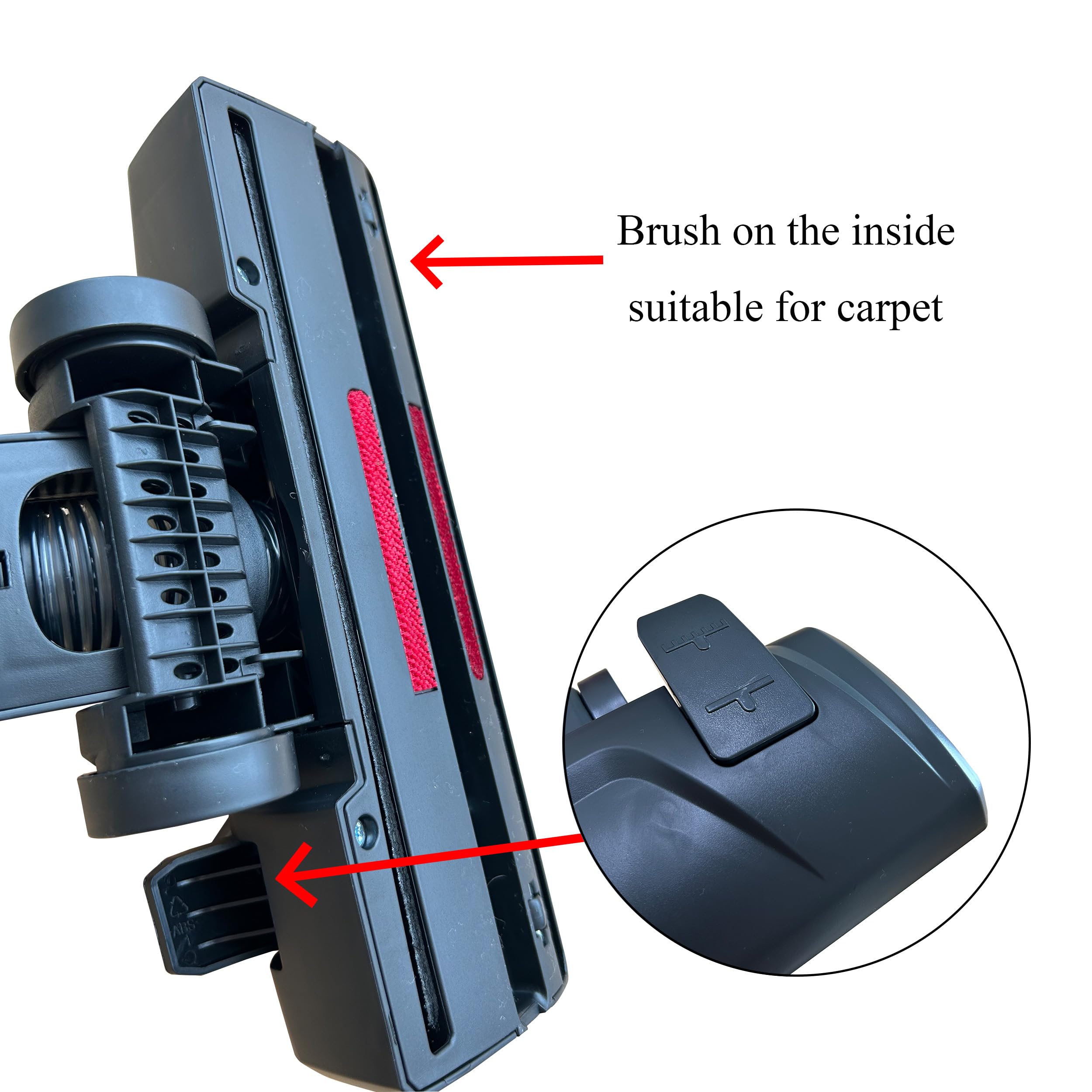 ZANVACUE Vacuum Cleaner Universal Vacuum Cleaner Floor Brush Head Two Functions Choose (On Floor&Carpet) Replacement for Universal Vacuum Cleaner 1 1/4" 32mm