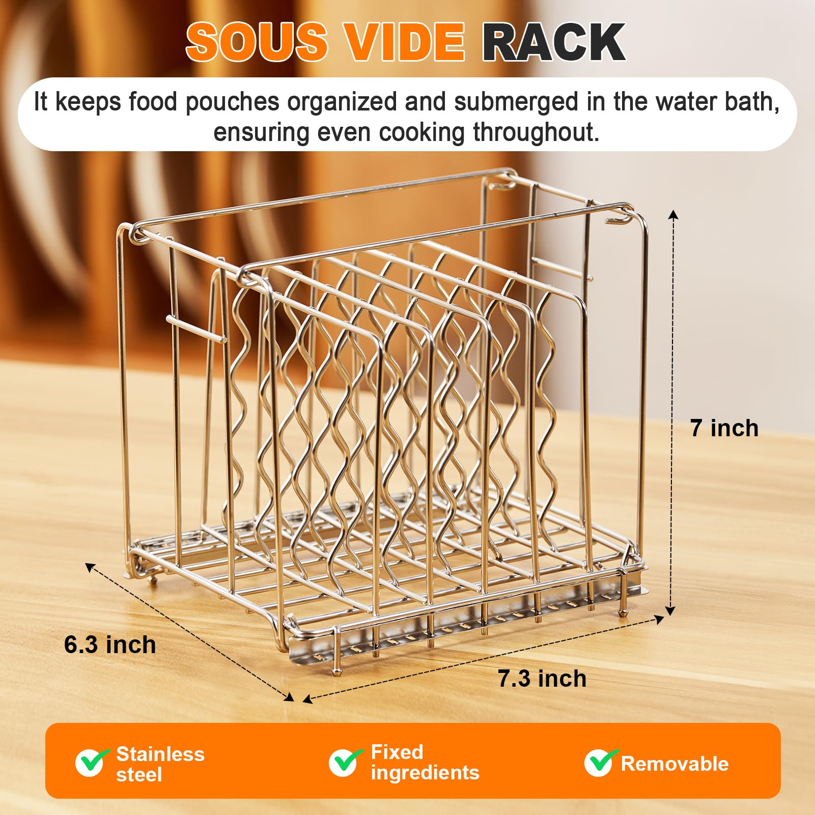 HOMENOTE Sous Vide Container 12 Quart with Universal Collapsible Hinged Lid,Complete Sous Vide Accessories Kit BPA Free,Compatible with Anova and Most Sous Vide Cookers（With Rack and Sleeve）