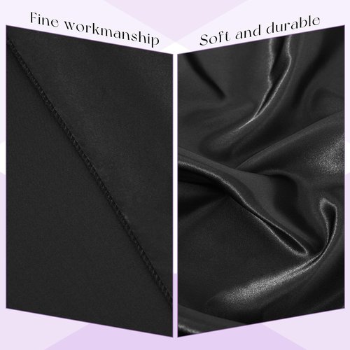 Lumaycens 6 Packs Satin Tablecloth 120 Inch Black Round Table Cloth Silk Tablecloth Smooth Fabric Overlay Satin Table Cover Decoration for Wedding Party Banquet Events