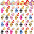 Giaueoa 28 Pack Valentines Day Gifts for Kids with Bears Plush Toy, Valentine's Greeting Cards for Kids Classroom Exchange, Prize Supplies