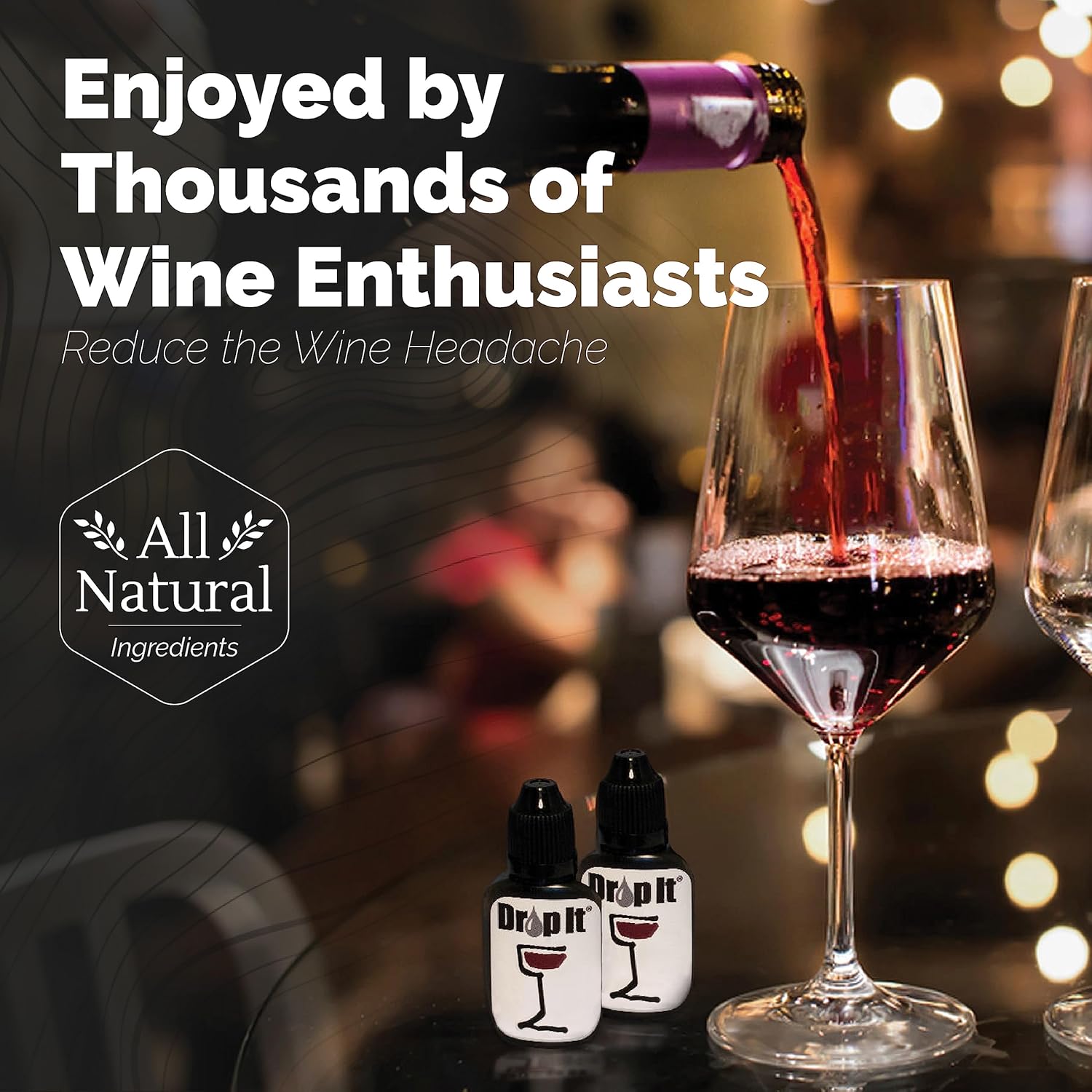 The Original Drop It Wine Drops, 22 Event Party Pack- USA Made Wine Drops Naturally Reduce Wine Sulfites & Tannins-Can Eliminate Wine Sensitivities, Wine Allergies & Histamines-A Wine Wand Alternative