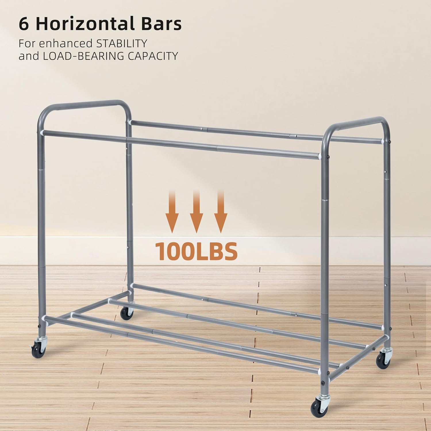 Storage Maniac Laundry Sorter - 4-Section 47.8 Gal Hamper Cart with Wheels & Removable Bags - Beige