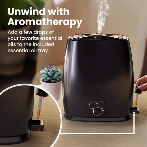 Everlasting Comfort 6L Humidifier - Quiet 50HR Runtime | No-Filter Cool Mist for Large Rooms, Nursery & Allergies