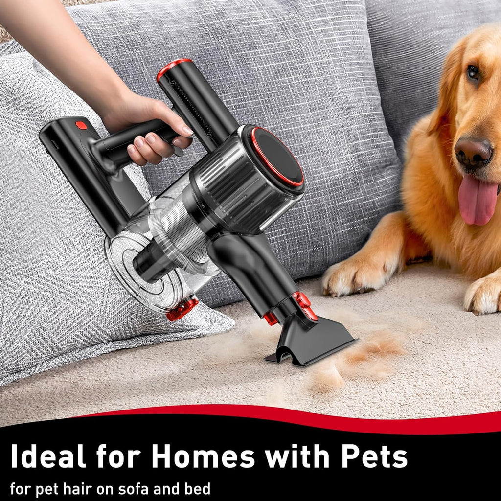 Skiennix Cordless Vacuum Cleaner - 45KPA Powerful Suction, 45Mins Runtime | 8-in-1 Anti-Tangle Design for Home & Pet Hair