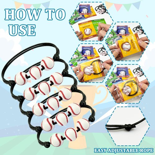 Baseball Valentines Day Classroom Exchange Gifts for Kids,30 Pack Sports Bracelets with Cards for Boy Girl,Valentine Non Candy Treats Party Favors Goodie Bag Stuffers,School Prizes for Toddler Student